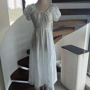 Doen Siena Shirred Floral-print Ramie Maxi Dress